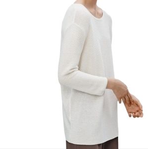 Aritzia Wilfred Blanchard Sweater Long Sleeve White Linen Blend size Small